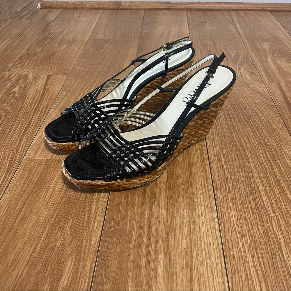 Franco Sarto Black Wedge Sandals